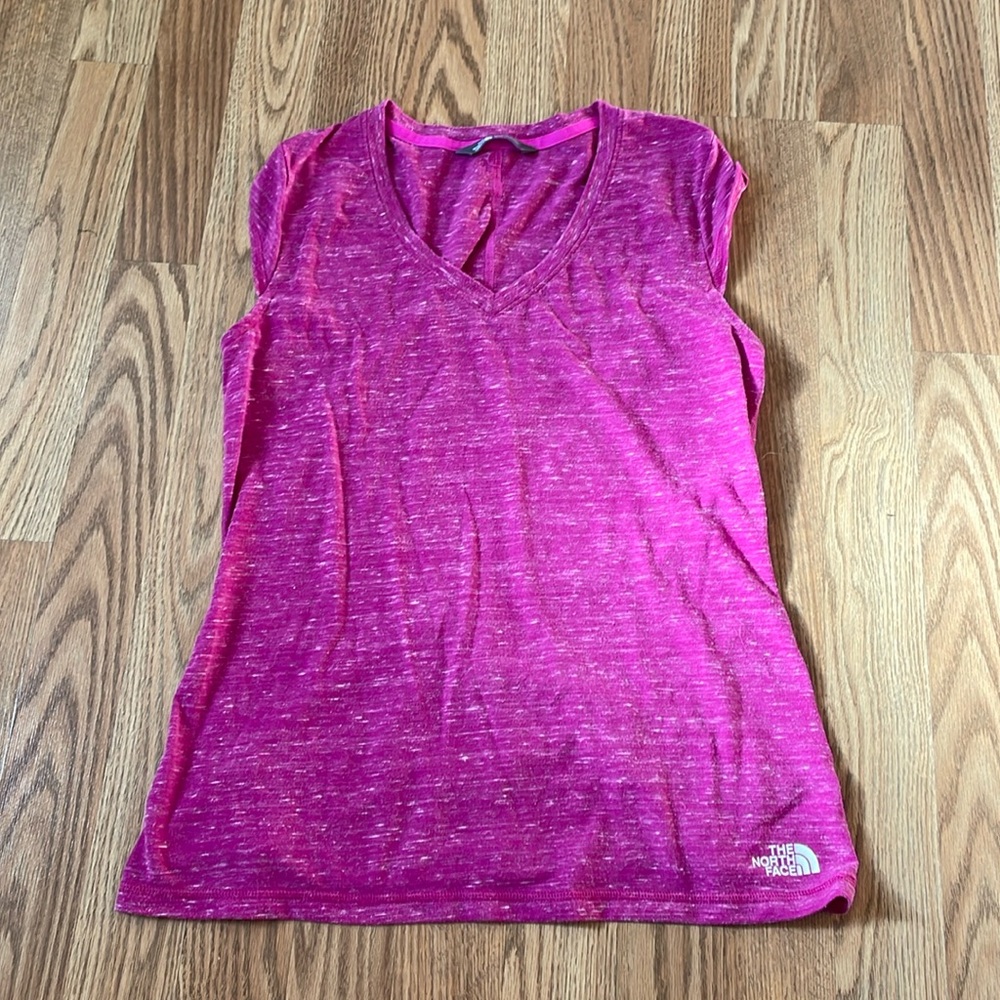 Medium North Face pink sleeveless cotton top.